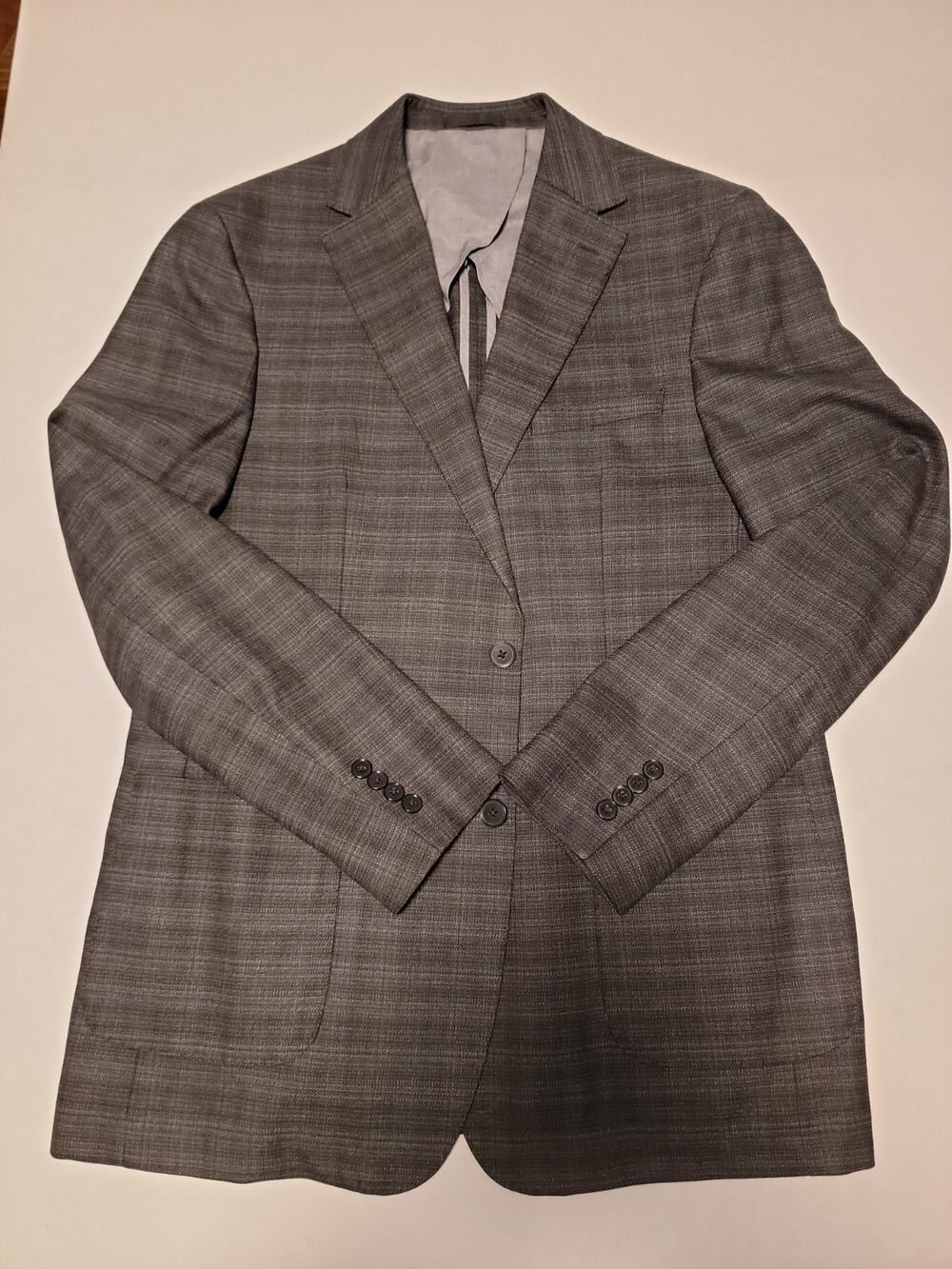 Calvin Klein Mens Slim fit Sport Coat Blazer 44L Grey Strip Blazer